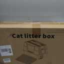 Stainless Steel Litter Box with Lid, Easy Clean, XL Metal Litter Box for Big Cats, Premium 304 Stainless Steel, Leak-Proof Enclosed High Sides, Odor Resistant & Flip-Up Lid with Scoop & Mat (Black)