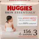 Huggies Size 3 Diapers, Skin Essentials Baby Diapers, Size 3 (16-28 lbs), 156 Count (3 Packs of 52)