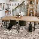 TOPRUUG Washable Oriental Area Rug - 8x10 Rugs for Living Room Soft Carpet for Bedroom Waterproof Floral Distressed Indoor Stain Resistant Non-Shedding Floor Carpets (Beige, 8x10)