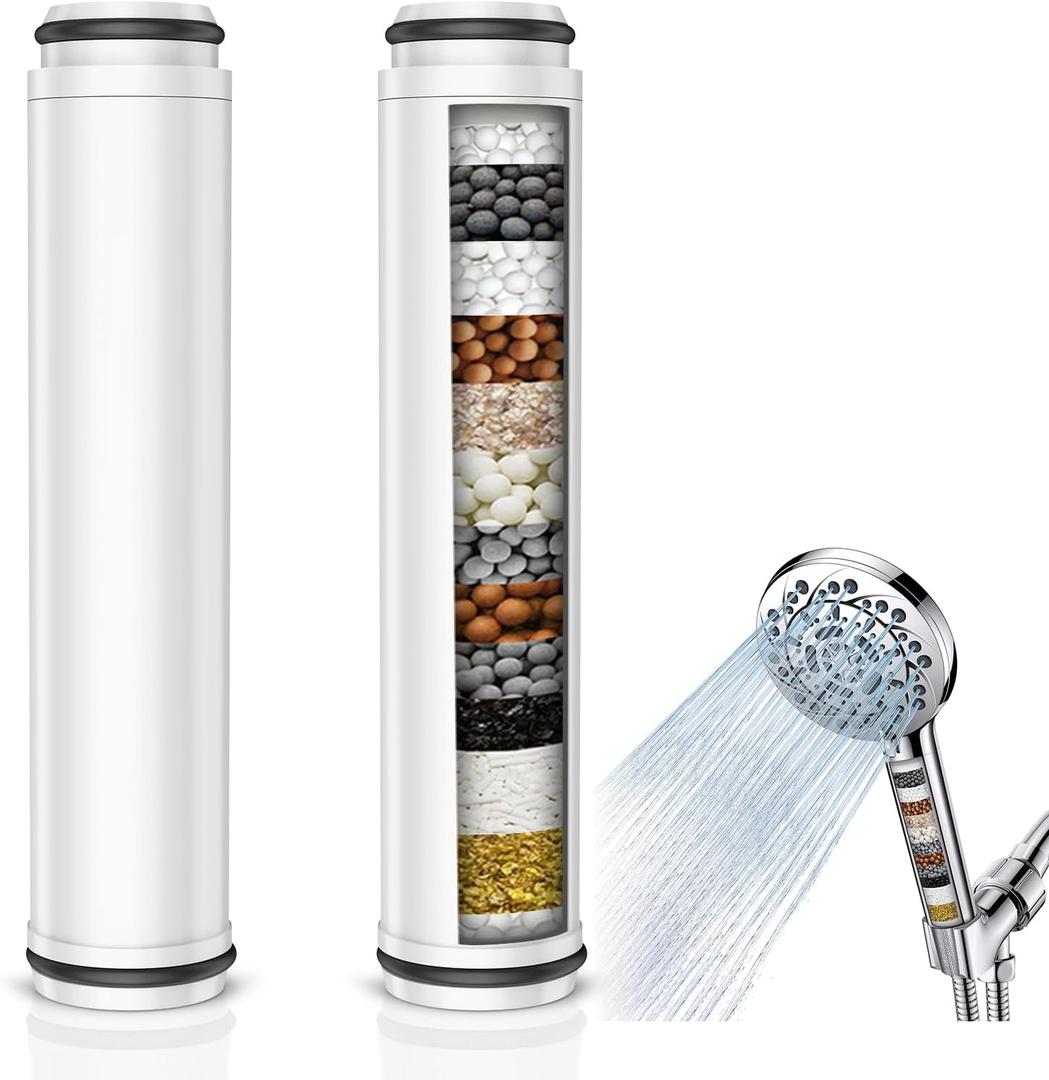 Shower Filter for Handheld Shower Head, 2 Pack Hand Held Replacement Shower Head Filter for Hard Water Remove Chlorine and Harmful Substances
