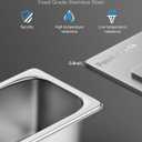 ZeroPone 8 Pack Hotel Pans with Lids, 1/4 Size 6" Deep Stainless Steel Steam Table Pan 22 Gauge Anti Jam Commercial Catering Food Pans for Hotel, Home, Party, Restaurant, Buffet