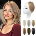 REECHO Clip in Hair Volumizer, Short Thick Clip in Hairpieces Adding Extra Hair Volume Extensions for Women with Thin Fine (Deep Blonde, 8 Inch(Pack of 2))