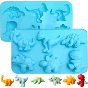 Dinosaur Silicone Mold, 11inch*6inch Blue Dinosaur Candy Chocolate Molds, Animal Dinosaur Shape Jello Molds for Children, Dino Cookie Cutters Molds Tool Making Candy Pudding Crayon