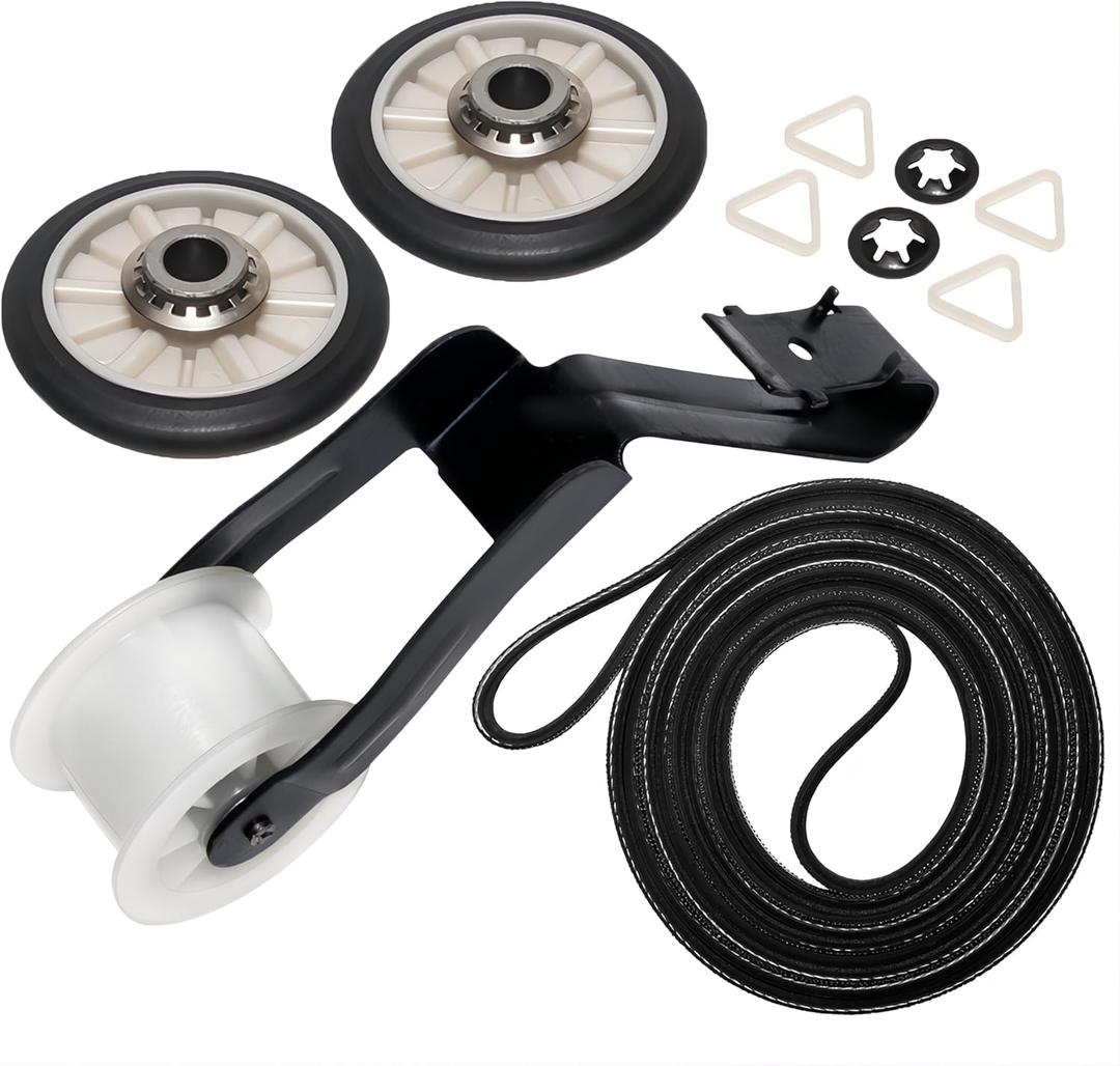 PartsBroz 4392065 Dryer Repair Kit with 341241 Dryer Belt, 349241T Dryer Drum Roller Kit, WP691366 Dryer Idler Pulley for Whirlpool Kenmore Roper Amana Maytag Centennial NED4655EW1 WED4815EW1 Parts