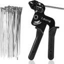Idong Metal tie wrap Gun kit,Stainless Steel Cable Tie Gun and 100PCS 4.6 x 270mm Stainless Steel Cable Ties,Zip Tie Tool,Cable Tie Gun