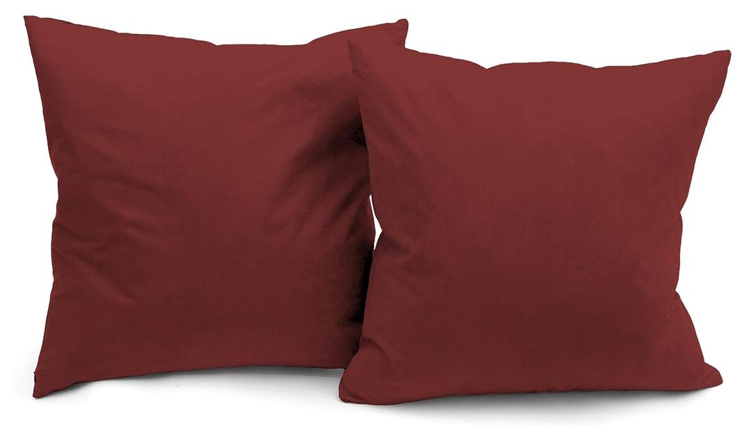 DeluxeComfort Microsuede Throw Pillows, 16" by 16", Red 2 Count