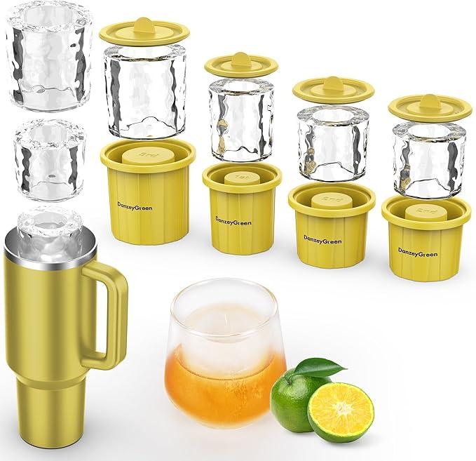 Ice Mold Cube Tray for 40oz 30oz 20oz Stanley Tumbler Cup, Set of 4 Easy Demolding BPA Free Silicone Ice Cube Makers for Water Bottles, Whiskey, Cocktails, Coffee, and More Drinks