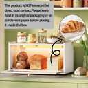 Trironsun Bamboo Bread Box with Led Light for Kitchen Counter Large Capacity Bread Storage Container Kitchen Countertop Organizer with Window Bread Holder (Whiite)