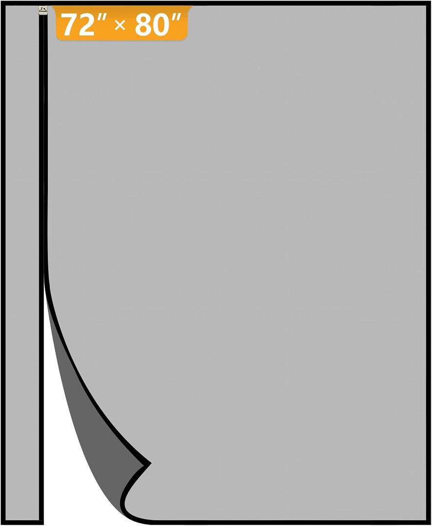 Yotache Reversible Left/Right Opening Magnetic Screen Door Fits 72 x 80 inch Doors, Screen Size 74" x 81", Strong Magnets Anti-Tearing Polyester Mesh for Front/Back Patio Sliding Door, Black (Fits Door Size 72" x 80")