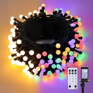 Brizled 66ft 200 LED Color Changing String Lights, Warm White & Colored Christmas Lights, Dimmable Berry String Lights, Connectable Lights String for Xmas Tree Party