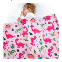 Lukeight Pink Dinosaur Toddler Blanket for Girls and Boys, Plush and Thick Girls Blanket Birthday Gifts for Toddler and Baby (Dinosaur, 30x40 Inches