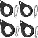 Anovo Flag Pole Rings, Flagpole Rings Aluminum Alloy 360 Rotating Anti Wrap Flag Mounting Spinning Ring Clips for 0.75-1.02 Inch Diameter Flagpole (1 Inch -Pack of 4, Black)