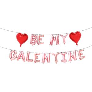 3 x Galentine's Day 16in Rose Gold Balloon Banner, Galentine's Day Decor,Be My Galentine,Galentine's Day party decorations,Valentine's Day Indoor and outdoor balloon decoration (BE MY GALENTINE)