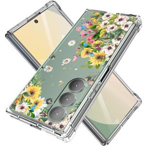 for Samsung Galaxy Z Fold 7 Case 5G Marble Slim Anti-Drop Shockproof Protective Soft Shockproof Clear Phone Protective Covers 8.2 Inch for Women Men (Flowers Sea)