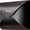 NACH Black Mailbox Wall Mount, 12.5 x 5 x 10 inch Wall Mount Mailboxes for Outside, Waterproof Mailboxes for Outside - Envelope Mailbox (Large, Black and Copper)