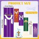 5Pcs Religious Church Banner with Scripture Banners for Sanctuary Wall Prayer Flag Welcome Religious Praise Hanging Signs Decor for Devotional Spaces Holiday Churches Home Supplies