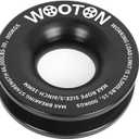 Snatch Recovery Ring 66,000 lbs Aluminum,Snatch Block Ring Pulley for Soft Shackle ATV UTV SUV Truck Off-Road Vehicle Towing Rcovery (Black)