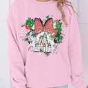 LUKYCILD Magic Kingdom Sweatshirts for Women Castle Oversized Sweatshirt Xmas Holiday Shirt Graphic Long Sleeve Pullover Tops (Pink, XL)