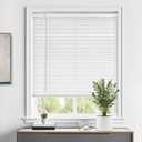 LazBlinds Cordless 1" Vinyl Mini Blinds for Indoor Windows - Light Filtering Horizontal Window Blinds & Shades, 28" W x 64" H, White