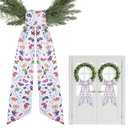 PartyforU Wreath Sash - 2 Pcs Colorful Sashes for Wreaths for Front Door Doorway Yard Wall, 60 Inch Wreath Sash for Holiday Party Home Decor Indoor Outdoor