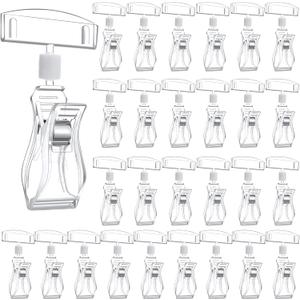 Honeydak 50 Pcs Plastic Sign Holder Clips Swivel Price Signs Rotatable Rack Shelf Price Clips for Merchandise Double Display for Retail Cards(Fan Shaped)
