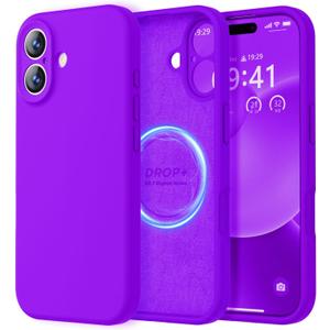 LOVE 3000 Designed for iPhone 17 Case, Premium Silicone [Compatible with Magsafe][Soft Anti-Scratch Microfiber Lining] Shockproof Protective Phone Case for Men Women 6.3", Neon Purple