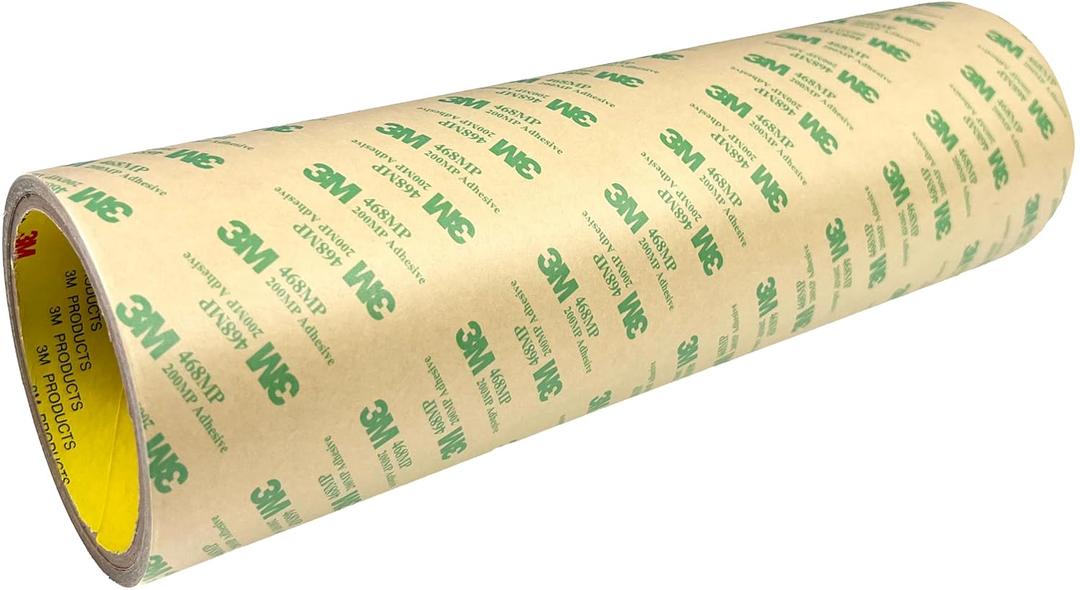 DBSTAR 3M 468MP Double Sided Adhesive Transfer Tape Sheet Roll, 12 in x 15 ft, Industrial-Grade Adhesive for Smooth Surfaces, Durable Hold with Heat and Chemical Protection