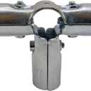 6 Pcs 4 Way Pipe Connector Clamp Fittings,Structural Pipe Connector Chain Link Fence Fittings,Galvanized Steel End Rail Clamps, Fit for 1" O.D.(25.4 mm) Steel Pipe, Bolts and Nuts Included