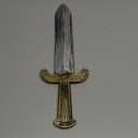 Nicky Bigs Novelties Roman Short Sword Prop  Plastic Medieval Dagger, Gold Handle & Silver Blade Costume Accessory (One Size)