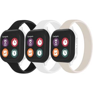Solo Loop Slim Band Compatible with Apple Watch Bands 38mm 40mm 41mm 42mm 44mm 45mm 46mm, Stretchy Silicone Elastic Women Sport Thin Strap for iWatch Series 11 10 SE 9 8 7 6 5 4 3 2 1