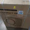 Euhomy Compact Laundry Dryer, 3.5 cu ft Front Load Stainless Steel Clothes Dryers With Exhaust Pipe, 1500W, LCD Control Panel Four-Function Portable Dryer For Apartments, Home, Dorm, White