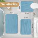 Buganda Memory Foam Bathroom Rug Mat 30x20, Extra Soft and Absorbent Bath Mats, Non-Slip and Machine Washable Bath Rugs for Bathroom Floor,Tub and Shower, Blue