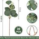 30 Pcs Artificial Eucalyptus Stems, Fake Silver Dollar Eucalyptus Leaves Stems, Faux Greenery Stems for DIY Bouquets, Wedding Centerpieces, Home Decor, and Vase Arrangements (30)
