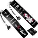 9 x Metal Bookmark, Stainless Steel Ruler with Inch and Metric Graduations, Unique Book Accessories Page Makers for Reading Lovers, Inspirational Gift for Women Men