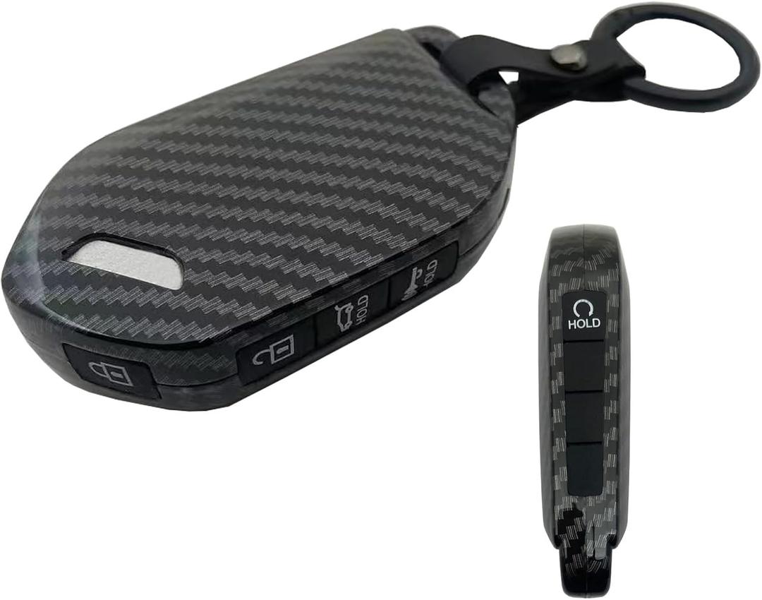 Key Fob Cover Case for Kia Telluride, Sorento, K5 GT-Line Keyless Entry Remote Case Holder ABS Carbon Fiber Pattern (5 Button)