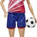 Barbie Careers Fashion Doll & Accessory, Soccer Player with Blonde Ponytail, #9 Uniform, Tall Socks, Cleats & Ball (Multicolor)