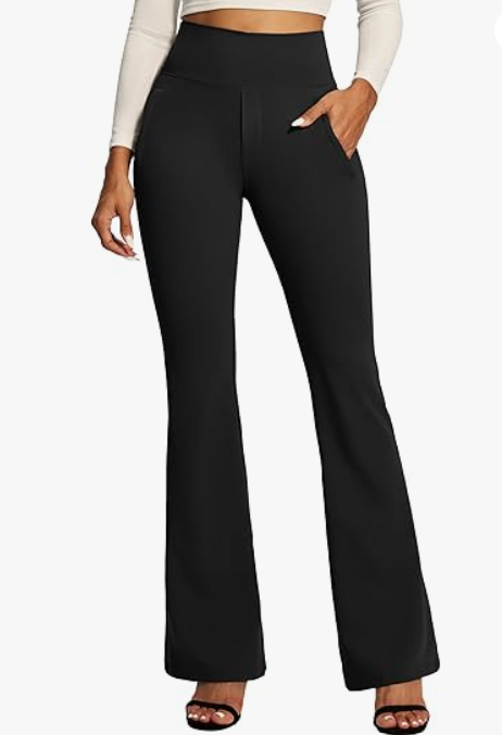 IUGA Stretchy Dress Pants Women High Waist Work Pants Business Casual Bootcut Slacks Pull On Trousers with Zipper Pockets, XL