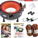 New Improved Version Of addi Express Kingsize Extended Starter Kit With New Improved Mechanical Row Counter. Knitting Machine, 2 Pattern Books, Hook, Replacement Needles, Stopper, Yarn