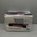 Vintage Record Player with External Speakers Belt-Drive Turntable for Vinyl Records Dual Stereo Speakers LP Players Support 3 Speed 3 Size Wireless Playback AUX Headphone Input Auto Stop Wood Red