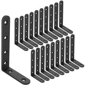 20 PCS Black Corner Bracket Heavy Duty Shelf Brackets 5 x 3 Inch L Corner Brace Joint Angle Bracket for Shelves, Furniture Cabinet Bookshelf with Screws