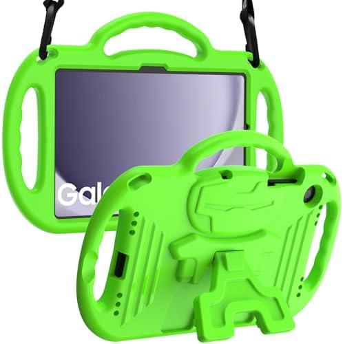LTROP Case for Samsung Galaxy Tab A9 Plus 2023 11 Inch (Model SM-X210/X216/X218) with Shoulder Strap Handle & Kickstand, Shockproof Bumper Case for Galaxy Tab A9+ Plus 2023 11" - Green