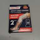 100% Waterproof Cast Covers for Shower Leg - 2pk - Tight Seal - Reusable Adult Full Leg Cast Protectors - Thigh, Knee, Ankle, Foot - After Surgery Bandage and Dressing Shower Bag - Long Size