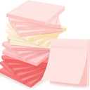 Fainne 24 Pack Sticky Notes Bulk Colorful Self-Stick Note Pads Adhesive Sticking Self-Stick Multicolor Paper Memo for Books Teacher Student Office Blank Desk Pads (3''x3'',Gradient Pink Color)