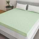 Novilla 4 Inch Mattress Topper Twin XL, Gel Infused Ventilated Design Memory Foam Mattress Topper for Refreshing & Comfort Sleep, Soft Twin XL Mattress Topper, Light Green