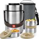 Spoilu Thermo for Hot Food & Soup 67 Oz, 3-Layer Sealed Stackable Insulated Food Container with Lunch Bag, Ideal for Daily Office Meals, School Lunches and Outdoor Dining