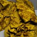 gisewood Lux Warm Gold Crushed Velvet Curtains 2 Panel Set - 108 inches Long Room Darkening Luxury Distressed Velvet Rod Pocket Window Drapes for Living Room Bedroom 52" W x 108" L