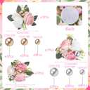 Wedding Cake Toppers Decorations - 23 Pcs Faux Flowers Cake Decorations, Cakes Decor Floral for Engagement Wedding Anniversary Birthday Bridal Baby Shower Party Supplies
