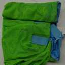 Extra Large Mesh Beach Toy Bag With Drawstring - Lightweight Tote for Sand Toys, Children's Storage Bag for Travel Essentials, Neon Green