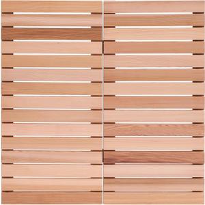 bingaai Cedar Wood Shower Mat, Cedar Wooden Bath Mats, 30" Square Mat, Foldable Wood Bath Mat Non-Slip for Bathroom Bathtub Spa Sauna Garden Home, Wooden Floor Mat Large for Indoor and Outdoor