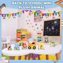 30 Pcs 15 Sets Back to School Mini Stuffed Animals Bulk with Cards First Day of School Mini Animal Plush Toy Soft Plush Doll for Party Favor Classroom Exchange Prizes